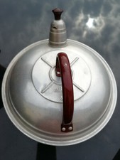 Arista Wasserkessel vor 1945 Aluminium Art deco m Bakelit;  mit Pfeife, Alu