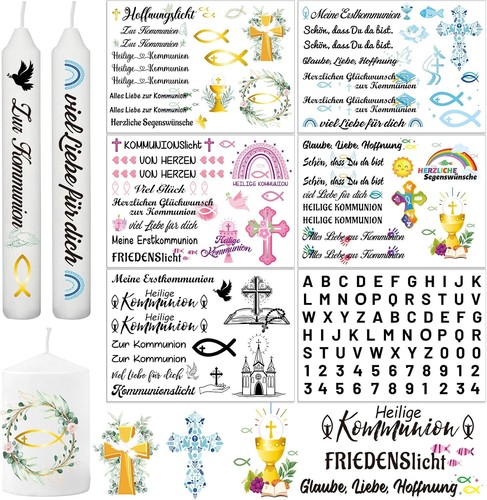 Kerzen tattoo kommunion deko - kerzen, 6