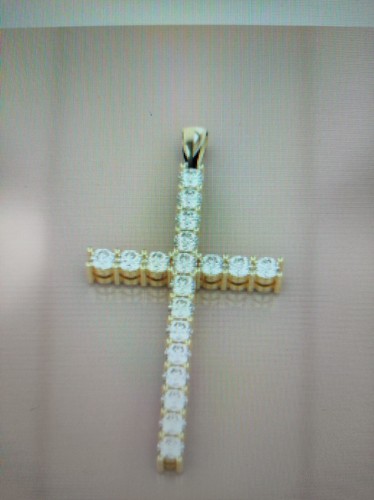 585er gelbgold anhänger kreuz - gelbgold,