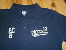 FC Bayern München Poloshirt in Old school Design Größe M dunkelblau