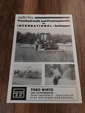 Orig. Prospekt Wirtz Fronthydraulik Frontzapfwelle International Schlepper IHC