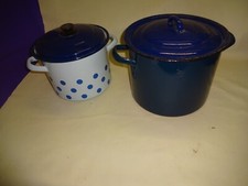 DDR  Emalie grosse Töpfe+Deckel DEKO/BLUMEN usw 25-30 cm