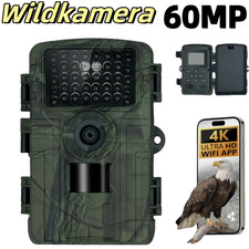 60MP 4K Wildkamera WLAN Bluetooth Jagdkamera Nachtsicht mit per Smartphone App