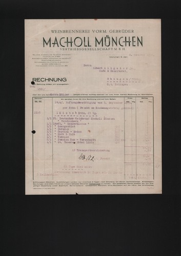 München rechnung 1930 - rechnung,