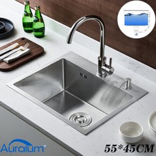 Küchenspüle 55x45CM Edelstahl Waschbecken Einbauspüle Spülbecken Spülen