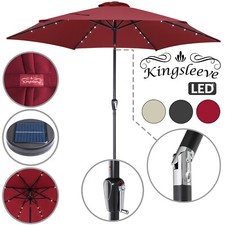 KINGSLEEVE® Sonnenschirm Marktschirm Gartenschirm LED Beleuchtung Solar 270cm
