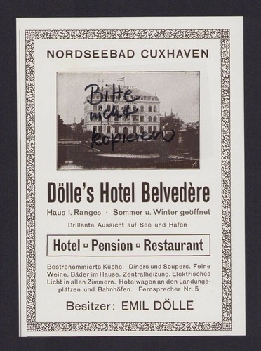 Cuxhaven werbung 1910 - cuxhaven,,