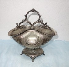Gebäckdose aufklappbar, versilbert, englisch, Empire-Stil, rar, Gebäckwärmer