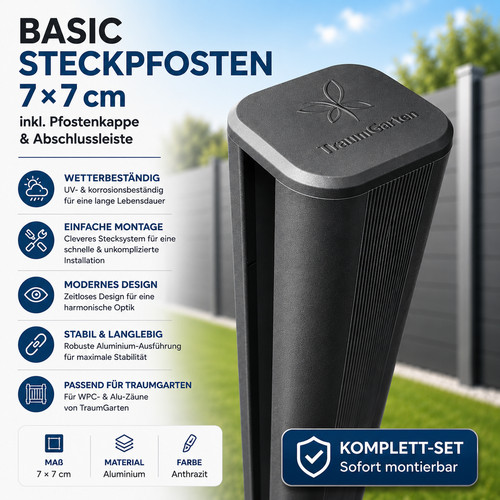 Alu pfosten für wpc - alu,