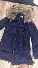 Parajumpers Damen Daunen Winterjacke S Dunkelblau Echtfell Kapuze, guter Zustand