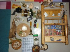 Hexen Wissen Magie Pentagramm Katze Runen Einsteiger Set Kräuter Triskele Steine