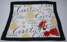 ♠ Cartier Seidentuch / sciarpa di seta /Scarf Carrè 49 cm x 49 cm schwarz-weiß ♠