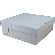 100 St. Tortenkarton für Torten und Kuchen | 2-teilig | weiß | 320×320×120mm