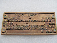 altes Schiffs Messing Schild -