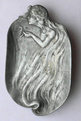 Jugendstil aschenbecher zinn - aschenbecher,