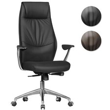 FineBuy Bürostuhl Leder