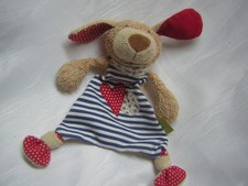 SIGIKID Schmusetuch HUND GREEN ORGANIC COLLECTION blau weiß gestreift Herz 40503