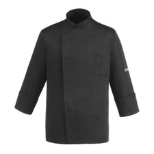 EGOCHEF Kochjacke Pushbutton schwarz atmungsaktiv Italy Gr. S-4XL ★TOP★