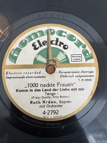 Sehr seltene schellackplatte - sehr,