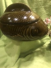 SARREGUEMINES FRANCE Fischtopf Heringstopf Suppenterrine Fischterrine Schuppen