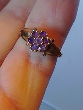 ATE GELBGOLD RING 9 KARAT MIT AMETHYST GRÖSSE O 1/2 ATEMBERAUBEND