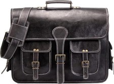 Vintage Leder Kuriertasche für Herren – Groß Pocket Aktentasche & Laptop Träger