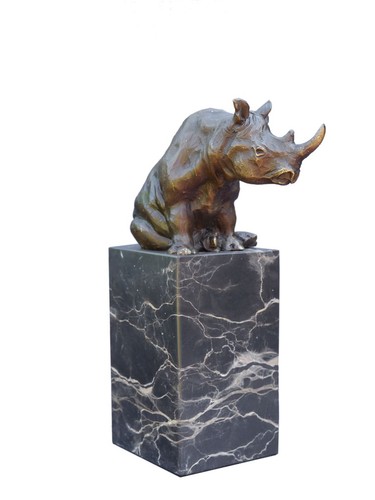 Nashorn figur bronzeskulptur - figur,
