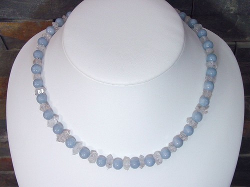 Angelitkette mit bergkristall - mit,