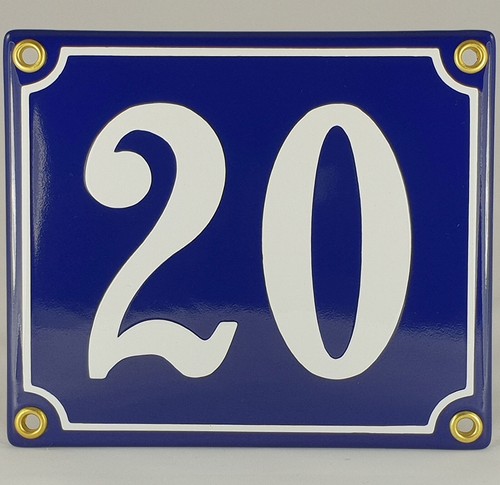 Emaille hausnummer blau - emaille, 20