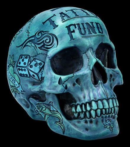 Totenkopf tattoo spardose - totenkopf,