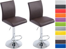 2er Set Barhocker Köln Kunstleder mit Lehne Tresenhocker Thekenhocker Hocker