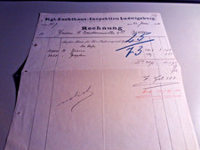 Rechnung 1910 Zuchthaus