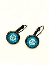 1 Paar Ohrringe mit Cabochons Steuerrad 12mm