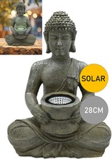 LED Solar Buddha Garten Leuchte Außen Lampe Blumen Beet Beleuchtung Terasse 28cm