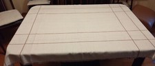 Tischdecke beige 106 x 155 mit braun durchbrochen mit Fransen dekorativ BW misch