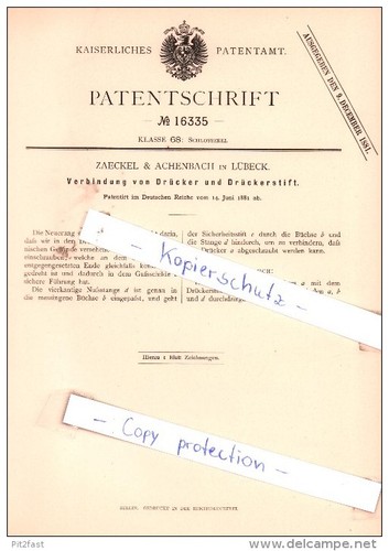 Original patent zaeckel - patent,