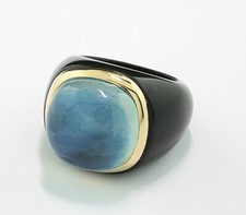 Aquamarin Achat Ring  15 x 15