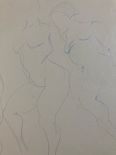 Zeichnung auf papier nackte - auf,