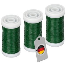 3x Myrtendraht geglüht aus Eisen in der Farbe Grün Blumendraht 100m