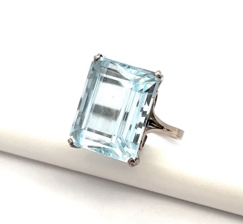 Aquamarin ring 750 weißgold - aquamarin,