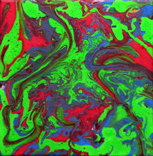 Acryl Bild Pouring Art abstrakt Original Fluid Painting auf Leinwand Color5