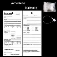 EK071= 100 Änderungskarten 75x175 mit Öse und Faden 75mm Aufträge Schneiderei