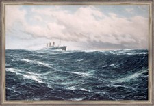 Dampfer auf hoher See um 1918