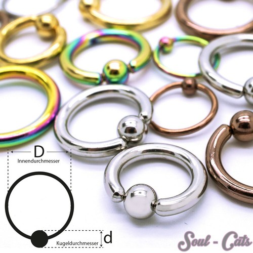 Piercingring klemmkugelring - piercingring,