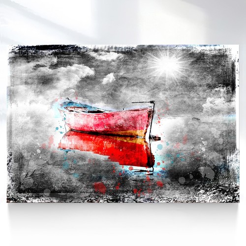 Leinwand bilder boot meer - leinwand,