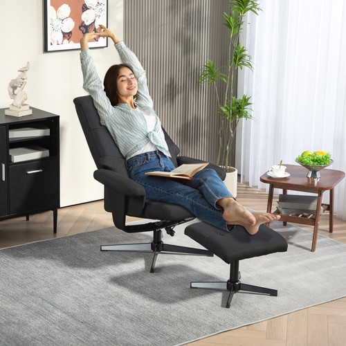 Homcom relaxsessel mit hocker - mit,