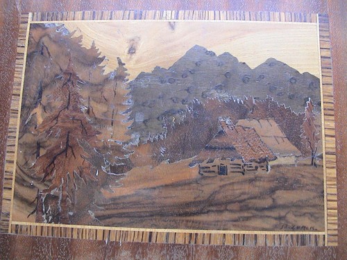 Holz intarsienarbeit - holz,