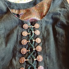 Neues Trachten-Ledermieder von Leather Fashion  gr. 40 in grün velour