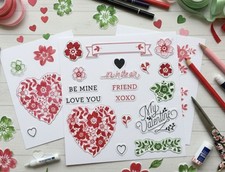 Stempel set Valentin & Blumen