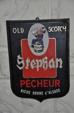 Altes Blechschild 50er J.Stephan Pecheur,Brauereischild,Bire Brune d´Alsace,FR.